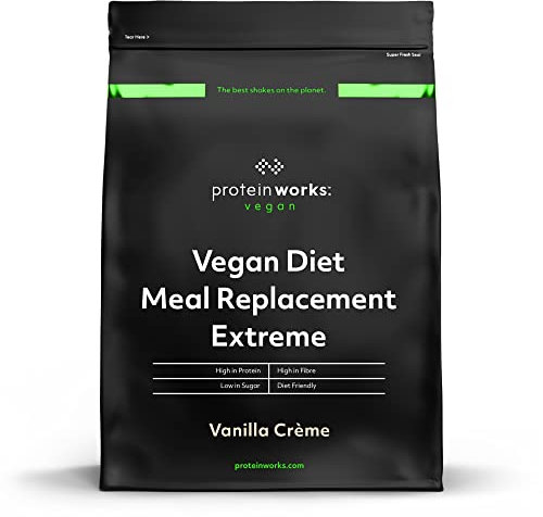 Protein Works - Vegan Diet Meal Replacement Extreme | Plant Based Meal Replacement Shake | Added Vitamins | Aids Weight Loss | 8 Servings | Vanilla Crème | 500g