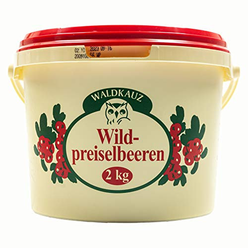 Food-United Wild-Preiselbeeren 2000g köstlich herb fruchtig-sauer würzig süß Wild-Fleisch-Gerichte Camembert Kuchen Konfitüre schonend veredelt handgesammelt Wildfrucht