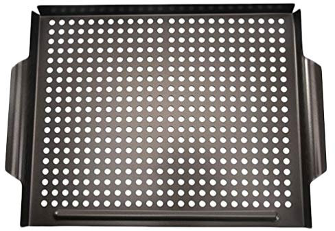 YARNOW 1pièce Poêle à Non-adhésive Pour Barbecue Pan De Avec Bord Repliable Pour Bbq Camping Et Cuisine Extérieur Noir