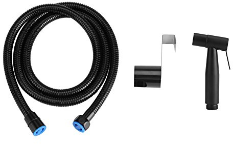 Bidet Sprayer Kit for Toilet, Handheld Bidet Sprayer with Hose and Bracket Holder, Bidet Shower Head for Bathroom Kitchen Toilet, Stainless Steel Baby Cloth Diaper Cleaning Sprayer, Black