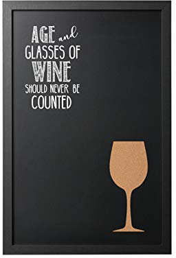 Bi-Office - Lavagna Nera per Gesso Vino Quote, 400 x 600 mm, Cornice Bianca