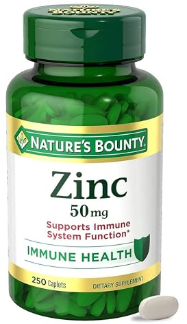 Nature’s Bounty Zinc 50mg Caplets, Immune Support, 250 ct