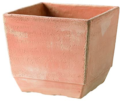 Generico Vaso Quadrato in Terracotta Lato della Fioriera cm 40 x 40, Altezza cm 34 Cotto Naturale con Foro per il Drenaggio dell'Acqua