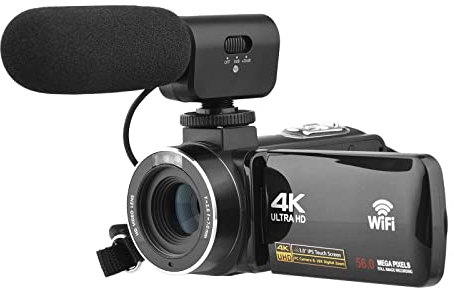 Caméscope vidéo 4K, caméra de vlogging Andoer pour YouTube, zoom numérique 18X, écran tactile IPS 3,0, vision nocturne infrarouge, caméra vidéo avec 2 piles, télécommande, sac de transport et