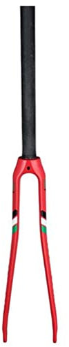 HSQMA Rennrad Carbon Gabel 700C Starre Gabel Felgenbremse 1-1/8'' Gerade Fahrrad Vorderradgabel QR 9mm (Color : 700c Red)
