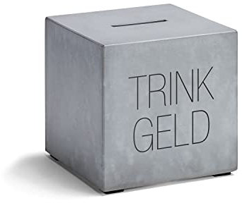 Spardose aus Beton Trinkgeld Trinkgeldkasse Kaffeekasse Grau