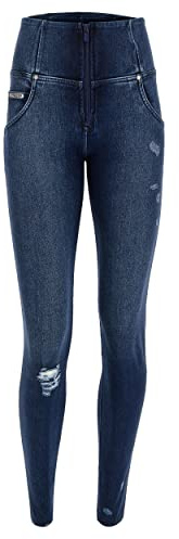FREDDY Jeans Push Up Donna WR.UP® Superskinny Vita Alta Denim Navetta con Strappi – Effetto Modellante e Sostenibile