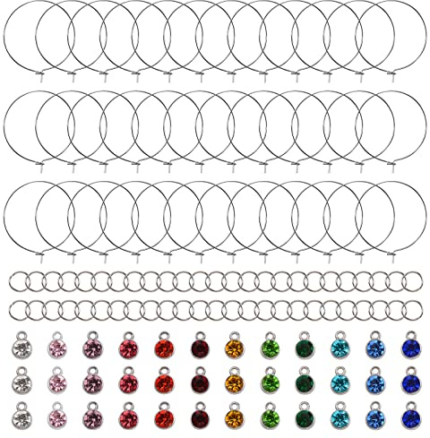 URROMA 36 Pieces Wine Glass Identifiers Markers, Diamonds Colorful Wine Glass Markers Charms Identifier for Wine Cocktails Martini Champagne for Christmas Birthday Party Bar