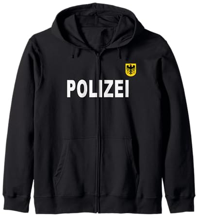 Deutsche Polizei Uniform Polizist Kostüm Herren Damen Kinder Kapuzenjacke
