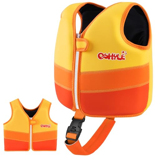 OSHYLE Schwimmweste Kinder, Neopren-Schwimmlernhilfe mit Sicherheitsgurt