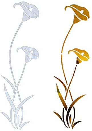 jojofuny 2St Wandaufkleber für Spiegel Wohnkultur reflektierende Spiegelaufkleber Spiegelwandaufkleber Hintergrund entfernbarer Aufkleber wandtattoo hause Pflanze 3d