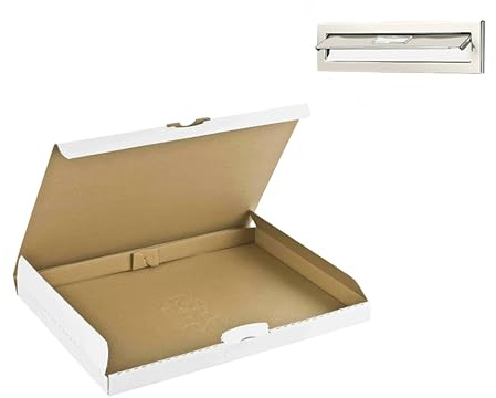 JECO - Lot de 50 Boites postales extra plates blanches 340 x 250 x 30 mm boite carton expédition format lettre épaisseur 3cm 30mm