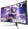 Great voell 27 pollici gaming Kurve monitor 1080P, 180HZ, protezione degli occhi dalla luce blu, compatibile con VESA-75 * 75mm, inclinabile, con FreeSync, supporto HDR, HDMI+DP, 16:9