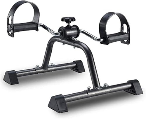 Zusammenklappbarer Mini-Pedaltrainer, tragbarer Heimtrainer für den Innenbereich, Cardiotrainer für Arme und Beine, einstellbarer Widerstand mit zwei Pedalen für das Bein- und Armtraining (schwarz)