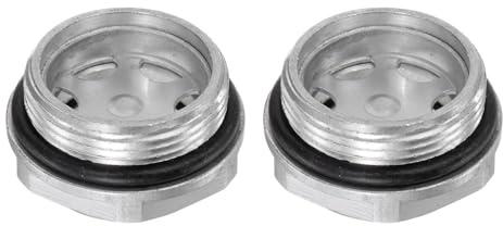 QUARKZMAN 2Pz Vetro Spia Olio Compressore Aria 30 x 1.5mm Filettatura Maschio Indicatore Plastica Livello Vista Liquido Lega Alluminio Testa Esagonale Finestra con O-Ring Raccordi, Argento