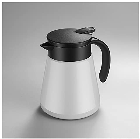 Carafe à café isotherme, bouilloire à café avec poignée, pichet isotherme en acier inoxydable, pot isolant, cafetière sous vide, pichet à thé et à eau, pot isolant (rouge, 880 ml)(Wit,880ml)