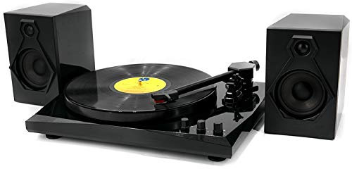 CNBYDK Giradischi fonografico, Lettore vinili con 2 Altoparlanti Stereo Separati, Giradischi Bluetooth, Sistema HiFi Giradischi Wireless, Supporto Giradischi velocità 33/45/78,