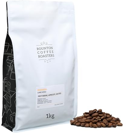 Rounton Coffee Lake Kivu - Single Origin Rwandan Light Roast Coffee Beans for Filter - 1kg