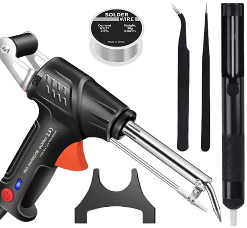 Ensemble de fer à souder, ensemble de pistolet à souder multifonction, kit de soudage à l'étain à envoi automatique, pistolet à étain à alimentation manuelle à chaleur interne, for les réparations de