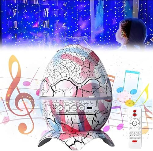 YYGJYGOO Dinoglow Egg Projector, Dinoglow 4 in 1 Northern Lights Projector, Dino Glow Egg, Projector Starry Light with Wireless Music Player, Night Lights for Kids with White Noise(Pink)