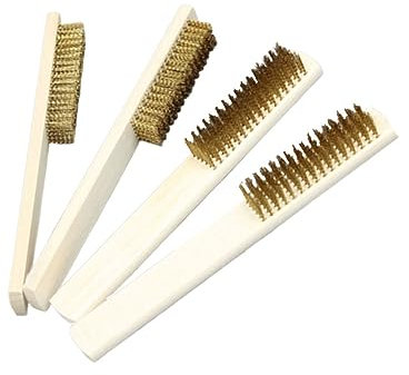 BUGUUYO 4piezas Cepillo De Alambre De Acero Mango De Madera Herramienta De Limpieza Cocina Cepillo Para Lavar Platos