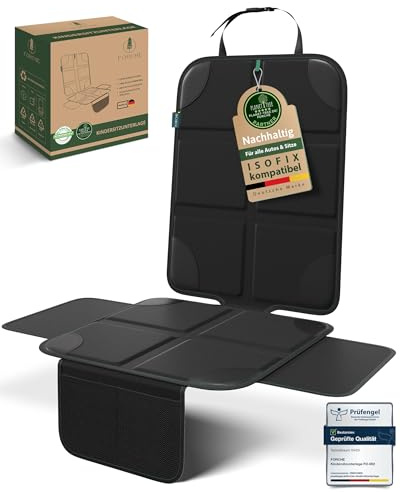 Forche® Kindersitzunterlage – Rutschfester Autositzschoner, Wasserabweisende Autositzauflage, ISOFIX geeignet
