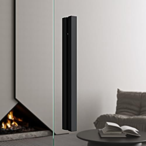 doporro Schiebetürgriffe Beidseitiger Schwarz Stangengriff für Duschtür, Duschkabine & Glastüren Glaschiebetür Griff aus Aluminiumlegierung 2 Stück für 8–12 mm Glas TK002