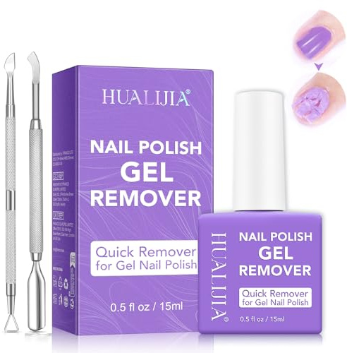 Gel Nail Polish Remover, Gel Polish Remover Kit - Quickily and Easily Removes Nail Polish at Home in 2-5 Mins - No Need for Foil, Soaking or Wrapping,15ml
