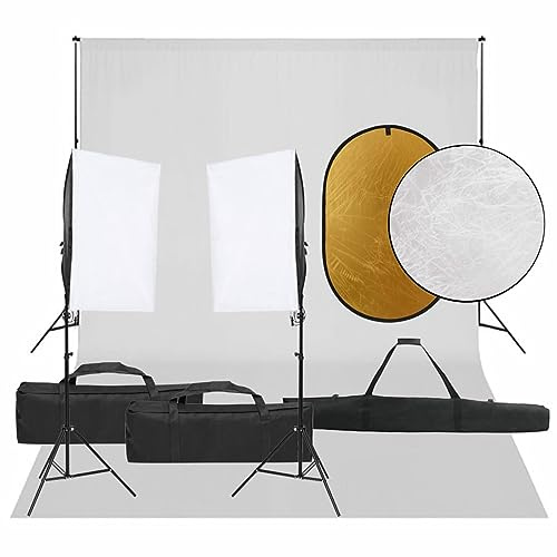 Juroupi Kit per Studio Fotografico con Set Luci, Fondale e Riflettore,Studio Foto,Fotografia,Illuminazione e Studio,Luci e Flash da studio-3094760