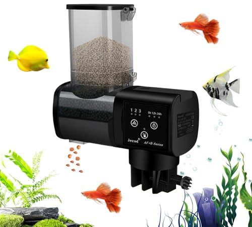 Aquarium Automatic Feeder, 6,29 Zoll (6,29 Zoll), intelligenter Feeder mit Timer-Funktion, 500 ml Kapazität – Batteriebetrieb, Urlaub & Everyday Use, für Aquarien, Fischtanks & Garten Ponds