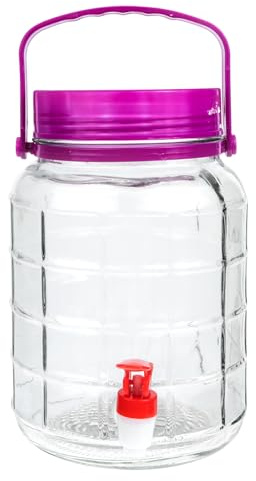 Toyvian Tarro de Vidrio para Encurtidos con Grifo Recipiente Hermético para Fermentación Doméstica Frasco para Conservar Pepinillos y Preparar Licor Casero Cocina Hogar Restaurante