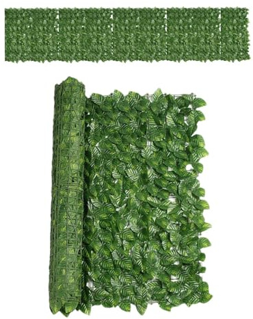 Rollo de seto de hojas de hiedra artificial verde para protección de la privacidad, valla de jardín sintética, para exteriores, interiores, hogar, balcón, paisajismo, decoración de pared, panel de