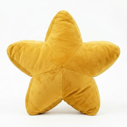 Hugmoom Hugmoomcurtain Star Shaped Throw Pillow 16 Inch Plush Cushion Soft Decorative Pillow for Sofa Couch Bed Bedroom Floor Chair Home Decor(Yellow,1pcs)