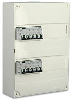 SIEMENS - Tableau électrique pré-équipé 2 rangées 26 modules 8 disjoncteurs 2 interrupteurs différentiels NFC 15-100
