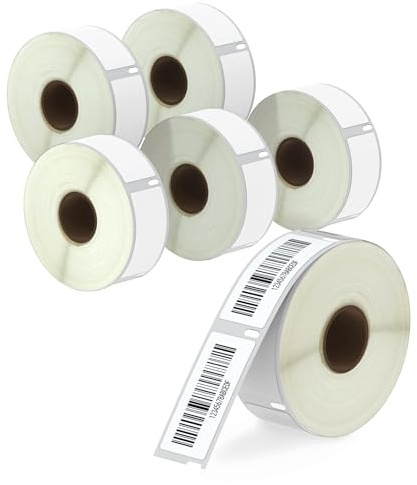 BETCKEY - 6 Rollos 11352 Etiquetas Adhesivas Compatible con DYMO S0722520, 25mm x 54mm, 3000 Etiquetas Grandes de Dirección del Remitente para LabelWriter 450, 4XL, No se aplica 550 o 5XL