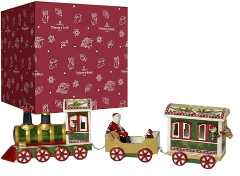 Villeroy & Boch - Christmas Toy's Memory Nordpol Express Grün und Rot, Weihnachtsdekoration, Kerzenhalter, Teelichthalter, Windlichter Tischdeko, Dekoartikel Xmas, Weihnachten, Hartporzellan