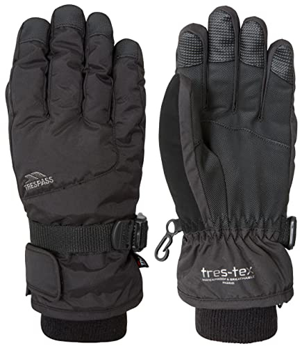 Trespass Youth Ski Gloves Ergon II - Warm Snowmobile Sports Winter Mittens, Waterproof, Insulated, Adjustable Cuffs, Durable Palm, Outdoor Snowboard Sled