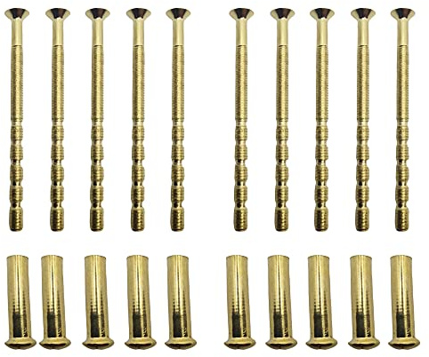 10 x M4 Boulon Connexion Vis et manches, mâle vers femelle, pour une poignée de porte, boutons, Rosaces et bien d'autres