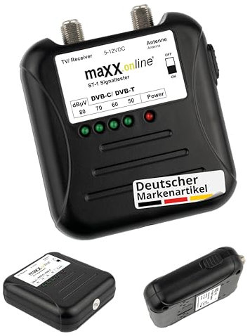 Maxx.onLine - Tester ST-1 di segnale per televisione via cavo DVB-C/DVB-T, analogico/digitale 40-862 MHz