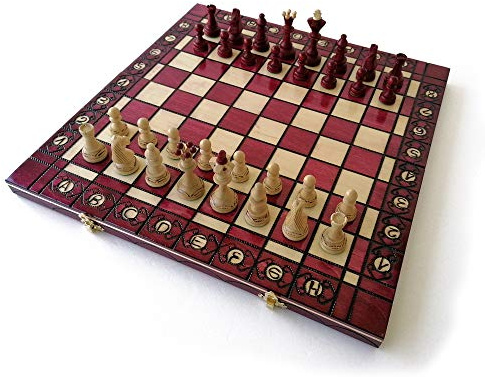 LEDELIRANT – Jeu d’Échecs 40×40 cm en Bois – Échiquier Pliable Premium avec Coffret – Pièces Lestées Feutrées – Ensemble Artisanal Haut de Gamme