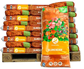 Plantura Bio-Blumenerde Palette, torffrei & klimafreundlich, vorgedüngt, 60 x 40 L