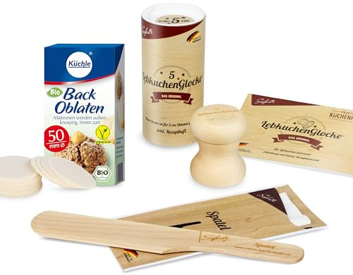 Lebkuchenglocke Premium Backset – Original Lebkuchenglocke für Makronen, Pfannenwender und Backbleche – 5 cm – Lebkuchenform – Makronenmacher