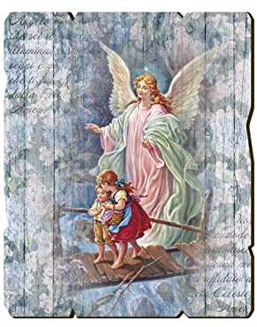 Fratelli Bonella | Holzbild im Vintage-Stil des Engels auf der Brücke 19 x 24 cm | Made in Italy