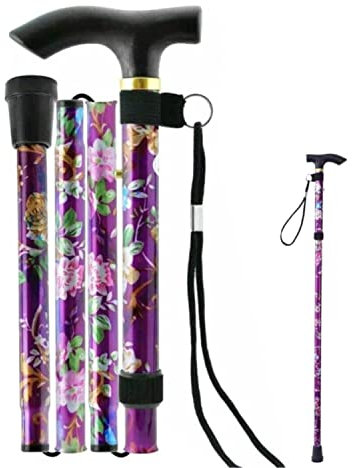 Bastone per Anziani Pieghevole,Bastone Da Passeggio Pieghevole Bastone da Passeggio Elegante Pieghevole Regolabile Morbido e Comodo da Maneggiare per Uomo, Donna, da Passeggio Regolabile in Altezza