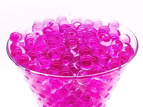 Risai Wasserkugeln, Kristallgel-Perlen, perfekt für Hydrogel-Pflanzen, Vasenfüller, Mittelstück, Silikon-Kugeln, Gelee-Edelsteine, Wachstumsperlen 5000pcs, Hot Pink 100g