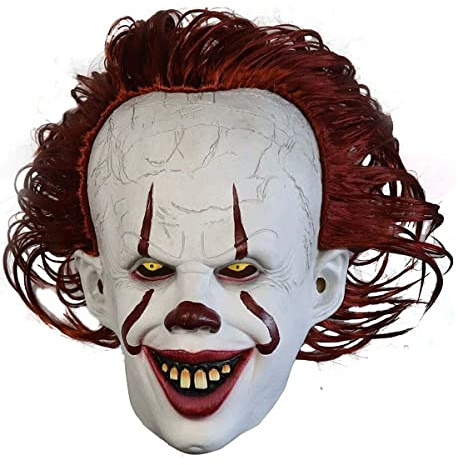 SHIFANQI Gruseliger Clown-Latex-Maske, Joker, gruselig, Halloween-Kostüm, Requisiten, Cosplay, Gesichtsmaske für Erwachsene, Kinder (Lächeln)