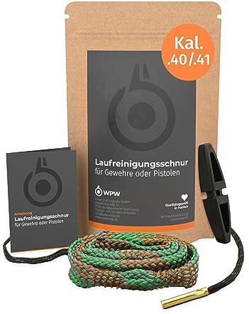 WPW Laufreinigungsschnur als Waffenreinigungsset & Laufreiniger für Pistole & Revolver, Kaliber .22, Kaliber 7,65 mm, Kaliber 9mm & Kaliber .357 Magnum, Kaliber .40, Kaliber .44 & Kaliber .45