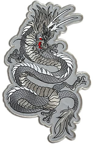 Mystischer Drache, bestickter Aufnäher zum Aufbügeln, 23,1 x 37,1 cm