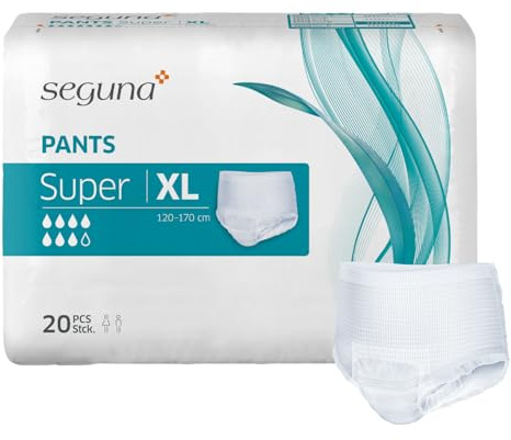 SEGUNA Pants Super, Inkontinenz Pants, Windelhosen für Erwachsene, Frauen, Männer, Inkontinenzhosen bei Blasenschwäche (XL (Beutel 20 Stück))