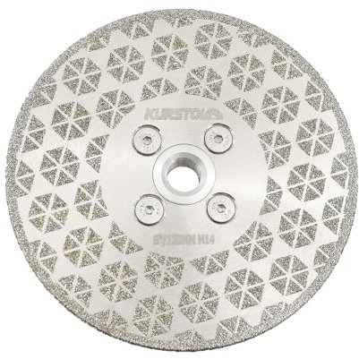 KURSTOL Diamant Trennscheibe - Diamantklinge 125mm Diamanttrennscheibe,Engelsschleifer Dorn 22mm-16mm Gewinde M14 zum Schneiden und Schleifen von Keramikfliesen, Porzellan, Granit, Marmor